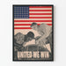 Amerikanischer Patriotischer Poster "Vereint gewinnen" mit Arbeitern