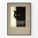 Poster schwarze Katze und Warnhinweis bei Stromausfall