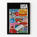 Buntiger typografischer Vintage-Poster aus den USA