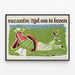 Vintage-Poster Vacantie Tijd Om Te Lezen für Wanddekoration — gerahmtes Bild an der Wand