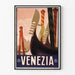 Dekoratives Vintage-Poster Venedig - Gondeln und bunte Palmen