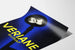 Wanddekoration Poster Schlüssel und Porträt in Schwarz und Blau