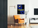 Wanddekoration Poster Schlüssel und Porträt in Schwarz und Blau
