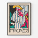 Buntes Poster im grafischen Vintage-Stil Eishockey