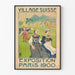 Vintage-Dorf Schweiz Poster Ausstellung Paris 1900 Wanddekoration