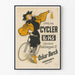 Vintage-Werbeplakat für Fahrrad in Schwarz und Gelb