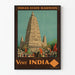 Vintage-Poster Besuch in Indien - Tempel von Bodh Gaya