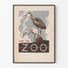 Vintage-Poster: Besuchen Sie den Zoo mit Reihern