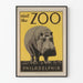 Vintage-Poster Besuch im Zoo Philadelphia Flusspferd