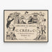 Vintage-Poster Wanddekoration Buchhandlung Paris G. Crès & Cie — gerahmtes Bild an der Wand