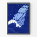 Poster Blaues Segelboot und Sternenklare Nächte
