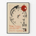 Poster Reise im Kreis Design Zug und Uhr