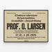 Ausstellungsposter für Kunst Prof. O. Larsen 1929 — gerahmtes Bild an der Wand