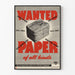 Vintage-Poster Wanted Paper - Retro-Wanddekoration