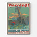 Vintage-Poster Warnung - Folgen mangelnder Sorgfalt bei der Arbeit
