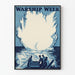 Dekoratives Vintage-Poster zur Kriegsschiff-Woche mit Meeresexplosion