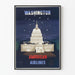 Vintage-Washington-Poster American Airlines Wanddekoration