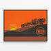 Dekoratives Poster Traktor beim Sonnenuntergang — gerahmtes Bild an der Wand