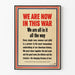 Vintage Wandposter Wir sind jetzt in diesem Krieg – Patriotische Wanddekoration