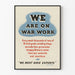 Vintage-Poster Wir sind im Krieg Arbeitsdekoration Wandbild
