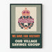 Vintage-Poster nationale Sparen und Dorfspargruppe