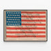 Lehrposter mit amerikanischer Flagge, Staaten und Beitrittsdaten — gerahmtes Bild an der Wand