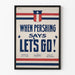 Vintage-Poster patriotisch When Pershing sagt: Los geht's
