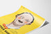 Vintage humoristisches Poster von Ben Turpin auf gelbem Hintergrund