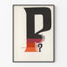 Moderne typografische Poster 'Wo ist das P?' für Wanddekoration