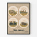 Vintage-Wandposter mit Tiermotiven Wildtiere