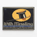 Vintage-Poster Wilh. Messling mit Zylinder und Gehstock — gerahmtes Bild an der Wand