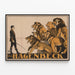 Vintage-Poster Wilhelm Hagenbeck und die brüllenden Löwen — gerahmtes Bild an der Wand