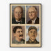 Vintage-Poster der Weltführer Winston Churchill, Franklin D. Roosevelt, Joseph Staline und Chiang Kai-shek