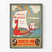 Vintage-Poster mit Viking-Schiffen Burmeister i Wain