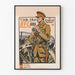 Vintage-Militärposter mit Offizier und Kanonen