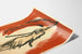 Plakat Frau mit roter Flagge - Vintage-Wanddekoration