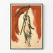 Plakat Frau mit roter Flagge - Vintage-Wanddekoration