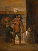 Innenansicht einer Taverne mit Männern in der Nähe eines Feuers - Atelier von David Teniers der Jüngere — Ansicht des Kunstwerks