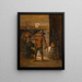 Innenansicht einer Taverne mit Männern in der Nähe eines Feuers - Atelier von David Teniers der Jüngere — gerahmtes Bild an der Wand