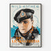 Vintage-Marine-Poster - Porträt eines Matrosen mit Schiffen im Hintergrund