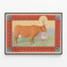 Vintage Dekorationsposter Bydla Czerwonego mit traditioneller Cowgirl — gerahmtes Bild an der Wand