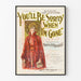 Vintage-Poster des Liedes "You'll Be Sorry When I'm Gone" Dekorativ