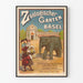 Vintage-Poster vom Basler Zoo mit Elefant und Besucherinnen