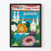 Künstlerischer Poster Zürich Schweiz für Wanddekoration